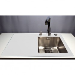SINK SOLUTION R LINE 860*540 BELA - Pomivalno korito z odcejalnikom levo