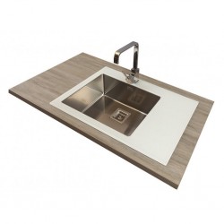 SINK SOLUTION X LINE BELA - Pomivalno korito z odcejalnikom desno