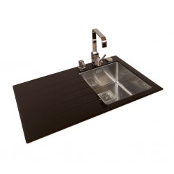 SINK SOLUTION X LINE 860*540 ČRNA - Pomivalno korito z odcejalnikom levo