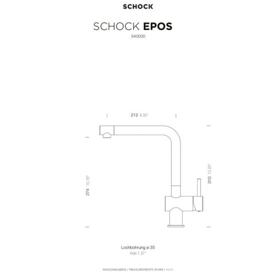 SCHOCK EPOS ASPHALT - Kuhinjska pipa