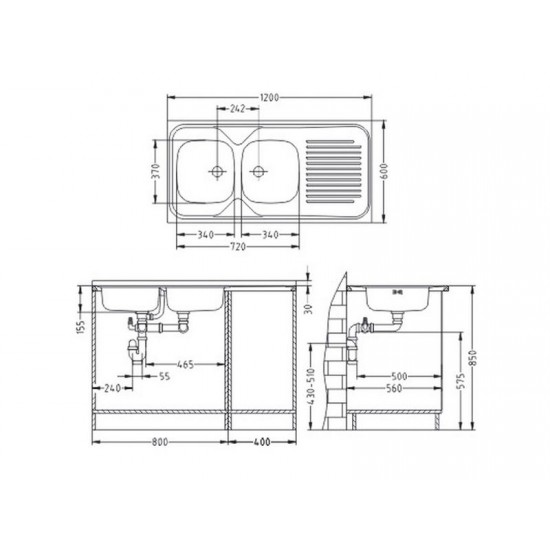 ALVEUS CLASSIC 100 LEI INOX - Pomivalno korito z odcejalnikom levo
