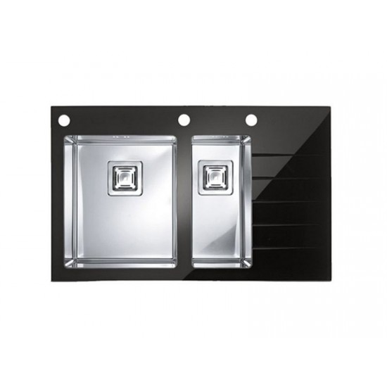 ALVEUS CRYSTALIX 20 INOX - Pomivalno korito z odcejalnikom desno