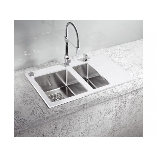 ALVEUS CRYSTALIX 20 INOX - Pomivalno korito z odcejalnikom desno