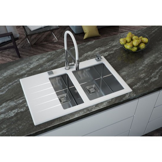 ALVEUS CRYSTALIX 20 INOX - Pomivalno korito z odcejalnikom levo