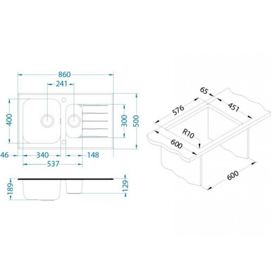 ALVEUS GLASSIX 20 INOX - Pomivalno korito z odcejalnikom