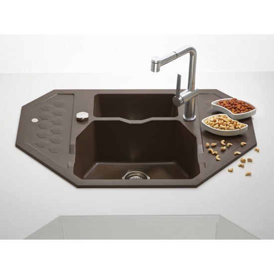 ALVEUS SENSUAL 60 CHOCOLATE G03M - Pomivalno korito z odcejalnikom