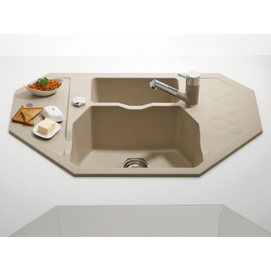 ALVEUS SENSUAL 60 PEBBLE G02M - Pomivalno korito z odcejalnikom
