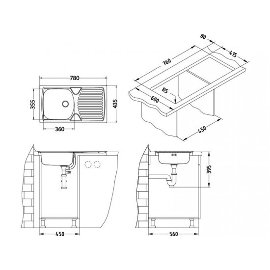 ALVEUS BASIC 170 NAT FI60 INOX - Pomivalno korito z odcejalnikom