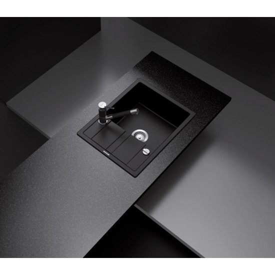 SCHOCK RONDA D-100L NERO - Pomivalno korito z odcejalnikom