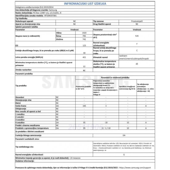 SAMSUNG RF50N5970B1/EO - Ameriški hladilnik