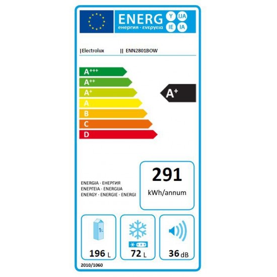 ELECTROLUX ENN2801BOW - Vgradni hladilnik z zamrzovalnikom spodaj