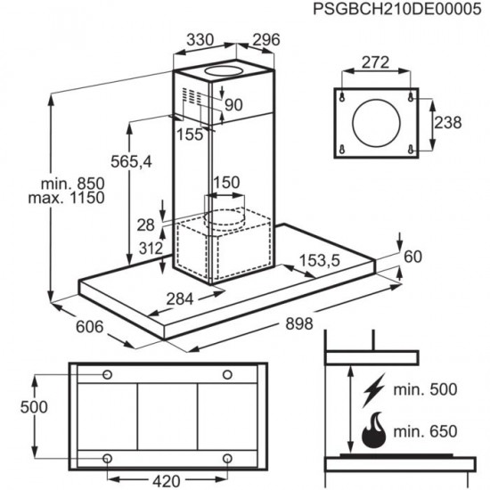 AEG DIE5961HG - Otočna napa