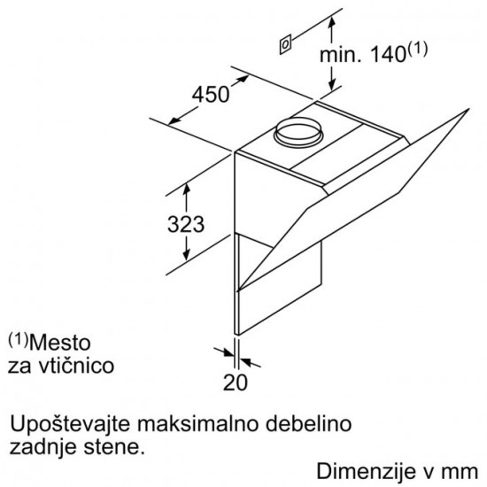 BOSCH DWK87CM20 - Stenska napa Serie 4
