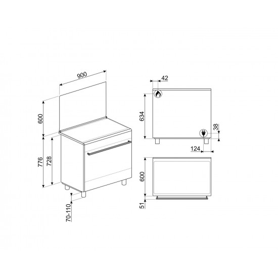 SMEG SX91SV9 - Štedilnik
