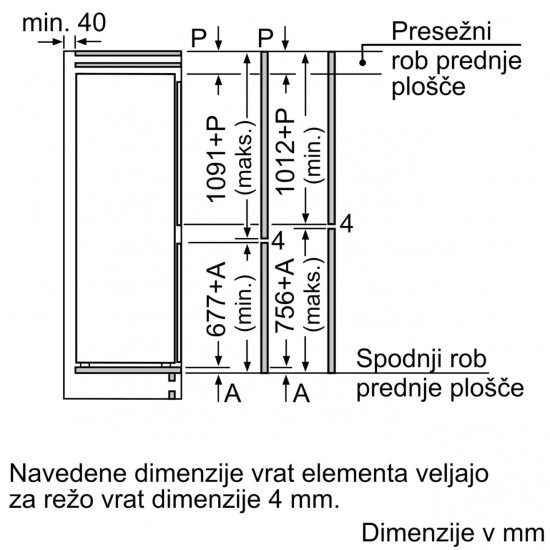 BOSCH KIV86VSE0 - Vgradni hladilnik z zamrzovalnikom spodaj
