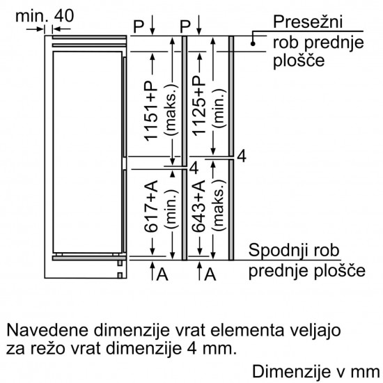 BOSCH KIV87VFE0 - Vgradni hladilnik z zamrzovalnikom spodaj