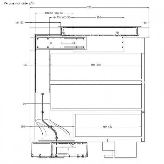 AIRFORCE Central 78 B2 Octa Telescopic - Kuhalna plošča z vgrajeno napo