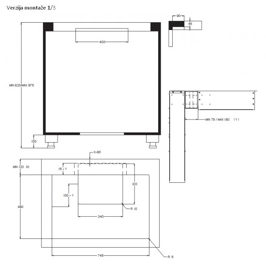 AIRFORCE Central 78 B2 Octa Telescopic - Kuhalna plošča z vgrajeno napo