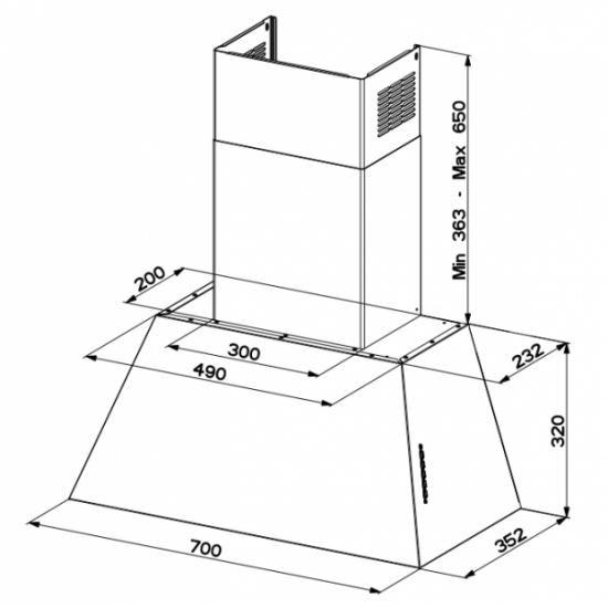 FABER CHLOE EV8 PLUS CG MATT A70 - Stenska napa