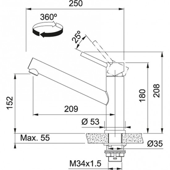 FRANKE ORBIT INOX - Kuhinjska pipa