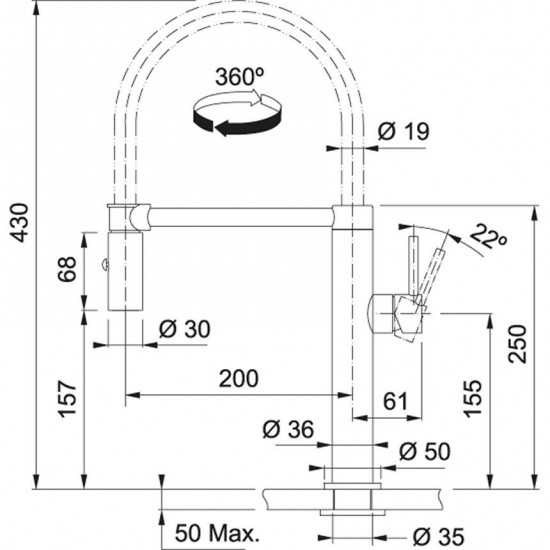 FRANKE PESCARA L INOX - Kuhinjska pipa