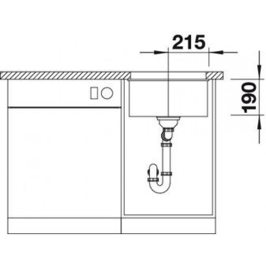 BLANCO SUBLINE 400-U ALUMINIJ - Pomivalno korito brez odcejalnika
