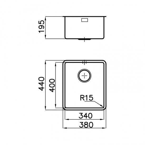 FOSTER KE - R15 INOX - Pomivalno korito brez odcejalnika