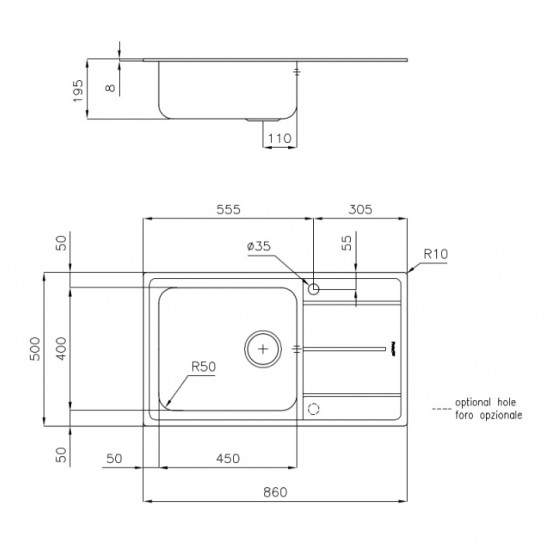 FOSTER EVO INOX - Pomivalno korito z odcejalnikom