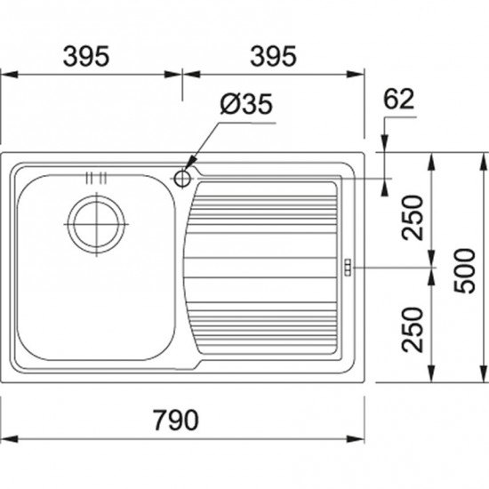 FRANKE LOGICA LLX 611 INOX - Pomivalno korito z odcejlnikom