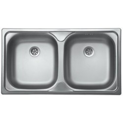 SINK SOLUTION A LINE 780*435 INOX - Dvojno pomivalno korito brez odcejalnika
