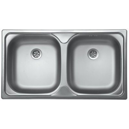 SINK SOLUTION A LINE 780*435 INOX - Dvojno pomivalno korito brez odcejalnika