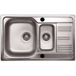 SINK SOLUTION A LINE 800*500 INOX - Dvojno pomivalno korito z odcejalnikom