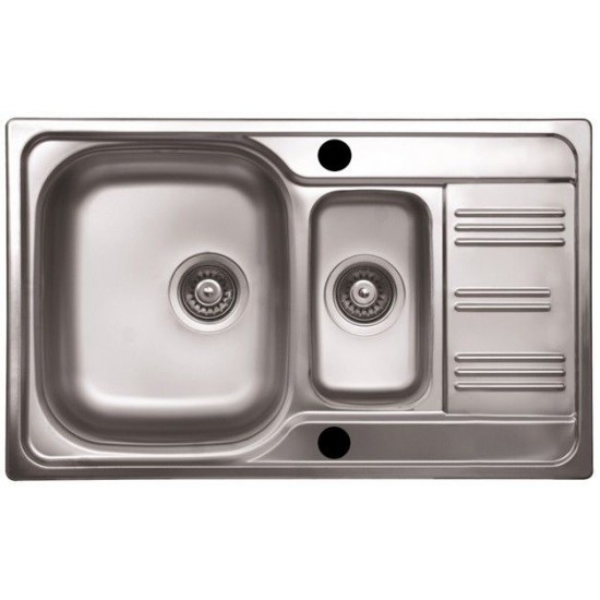 SINK SOLUTION A LINE 800*500 INOX - Dvojno pomivalno korito z odcejalnikom