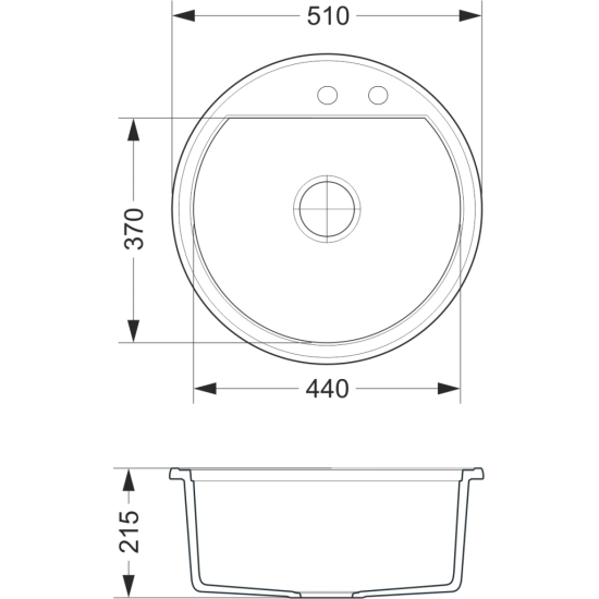 SINK SOLUTION LUMINA 10 PLUS ČRNA - Pomivalno korito brez odcejalnika