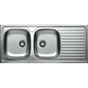 SINK SOLUTION A LINE 1160*500 INOX - Dvojno pomivalno korito z odcejalnikom