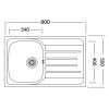 SINK SOLUTION A LINE 800*500 INOX - Pomivalno korito z odcejalnikom