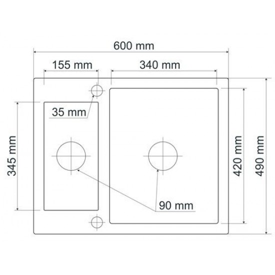SINK SOLUTION NATURA 80 PLUS SIVA - Pomivalno korito brez odcejalnika