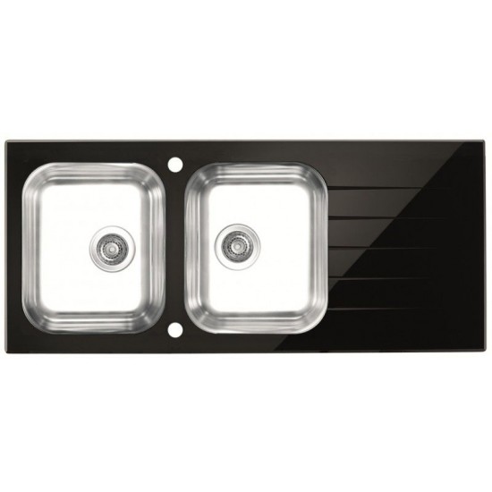 SINK SOLUTION S LINE 1160*500 ČRNA - Pomivalno korito z odcejalnikom