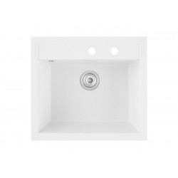 SINK SOLUTION NATURA 60 PLUS BELA - Pomivalno korito brez odcejalnika