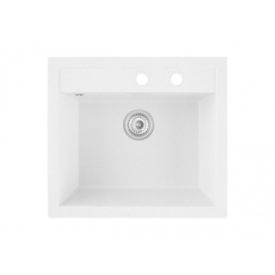 SINK SOLUTION NATURA 60 PLUS BELA - Pomivalno korito brez odcejalnika