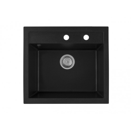 SINK SOLUTION NATURA 60 PLUS ČRNA - Pomivalno korito brez odcejalnika