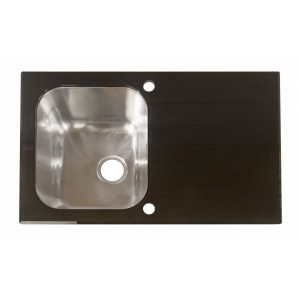 SINK SOLUTION S LINE 800*500 ČRNA - Pomivalno korito z odcejalnikom