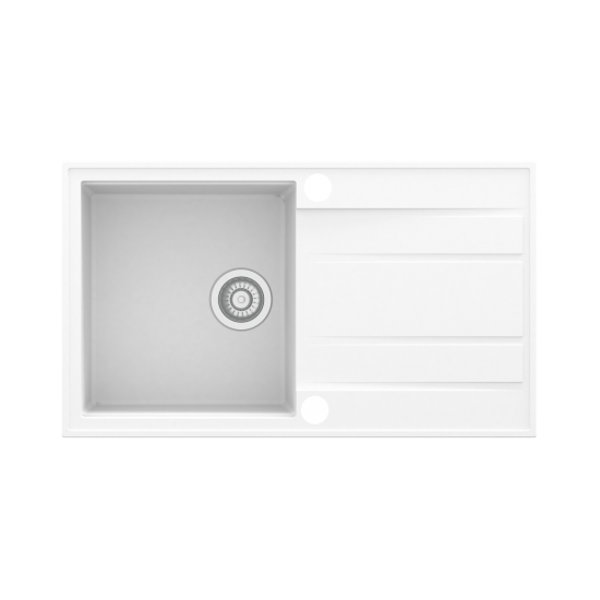 SINK SOLUTION NATURA 100 PLUS BELA - Pomivalno korito z odcejalnikom