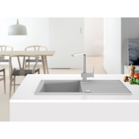 SINK SOLUTION NATURA 100 PLUS SIVA - Pomivalno korito z odcejalnikom