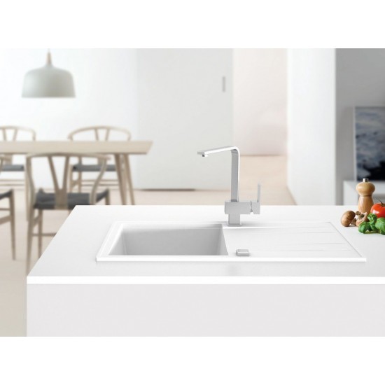 SINK SOLUTION NATURA 100 PLUS BELA - Pomivalno korito z odcejalnikom