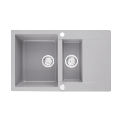 SINK SOLUTION NATURA 120 PLUS SIVA - Pomivalno korito z odcejalnikom