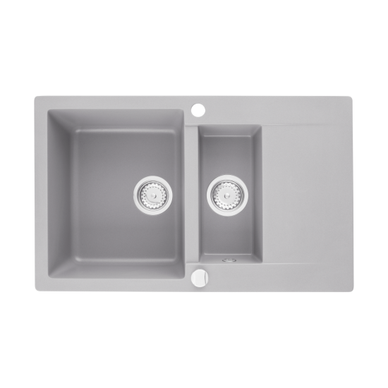 SINK SOLUTION NATURA 120 PLUS SIVA - Pomivalno korito z odcejalnikom
