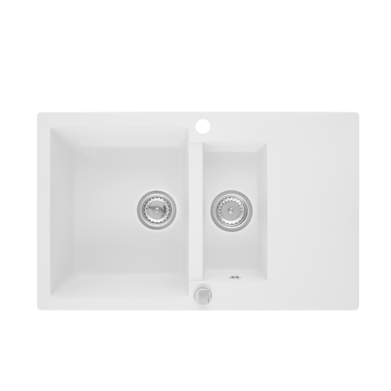 SINK SOLUTION NATURA 120 PLUS BELA - Pomivalno korito z odcejalnikom