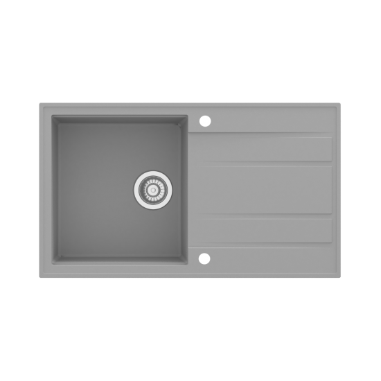 SINK SOLUTION NATURA 100 PLUS SIVA - Pomivalno korito z odcejalnikom