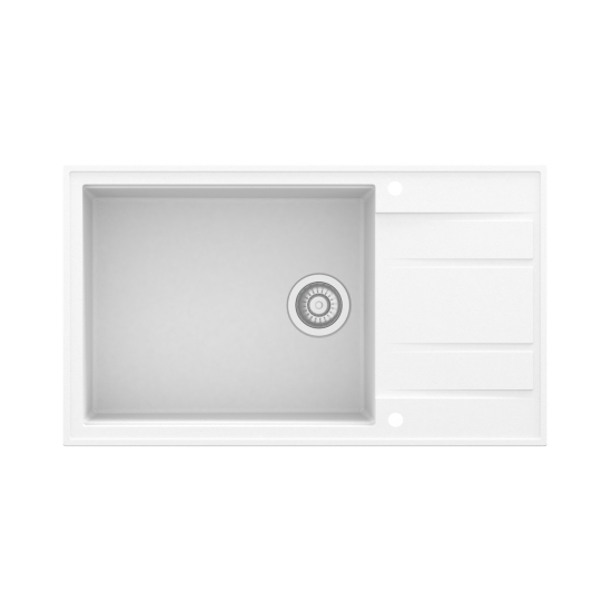 SINK SOLUTION NATURA 200 PLUS BELA - Pomivalno korito z odcejalnikom